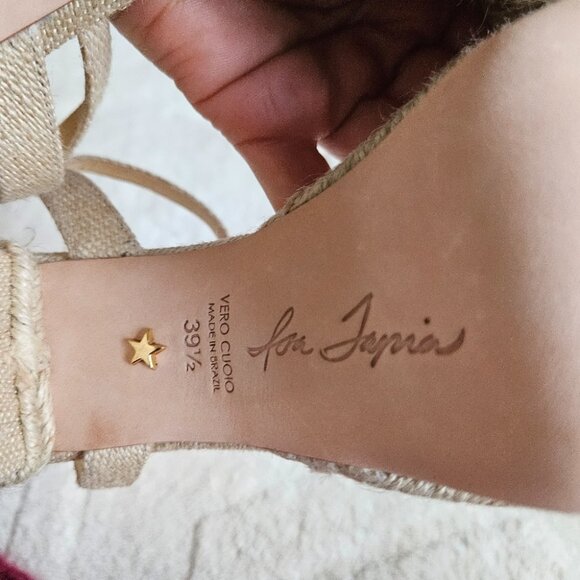 NEW Isa Tapia Prado Raffia Platform Sandals Sz 8.5 Beach Resort Coastal - Picture 10 of 11